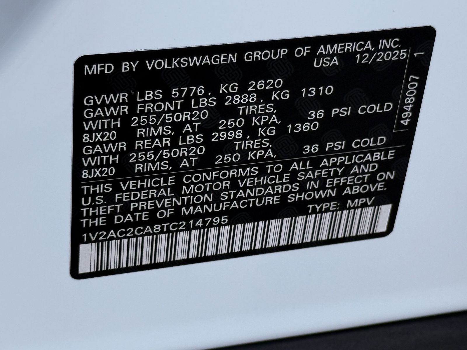 2026 Volkswagen Atlas Cross Sport 2.0T SEL R-Line Black