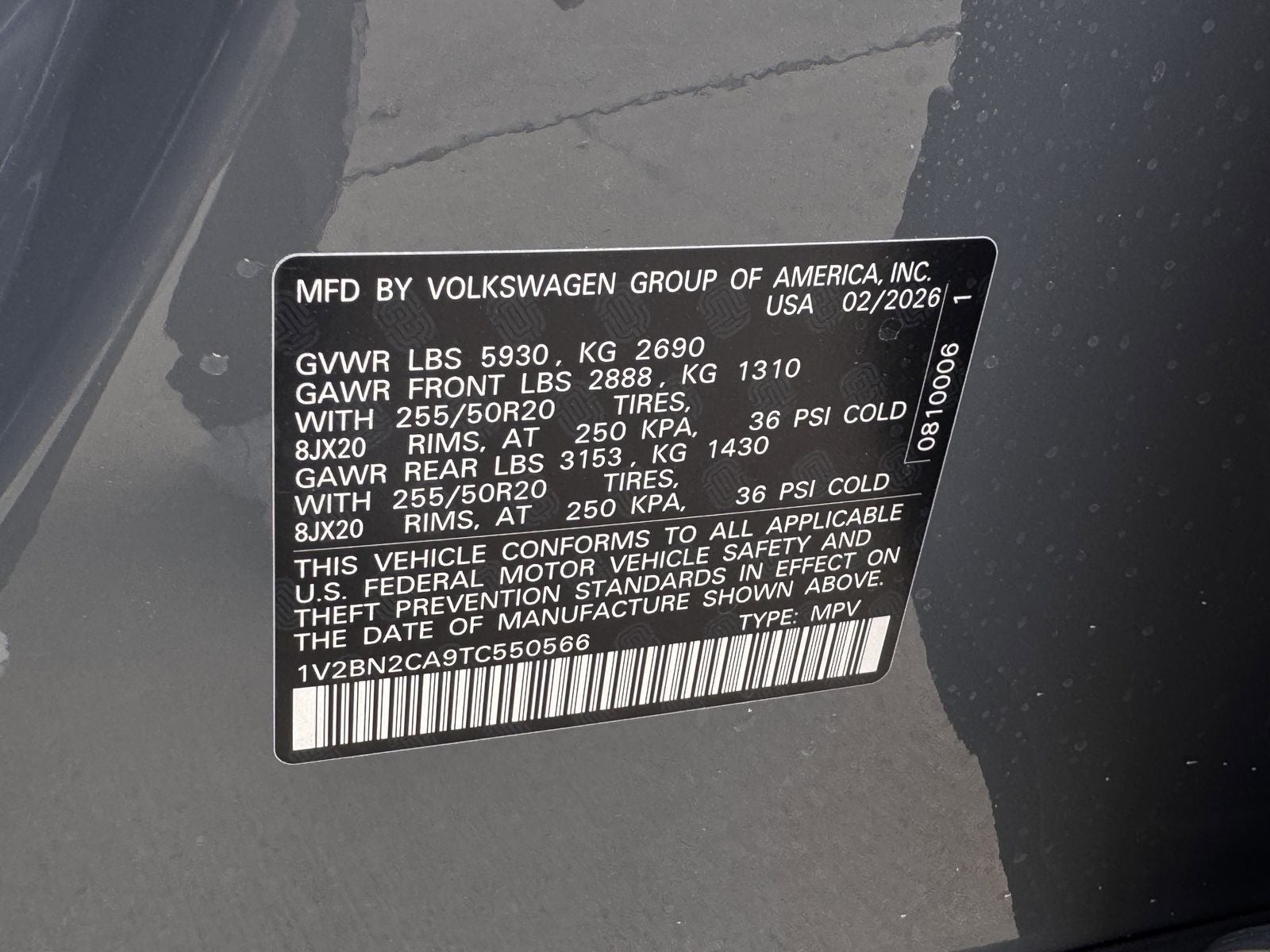 2026 Volkswagen Atlas 2.0T SEL