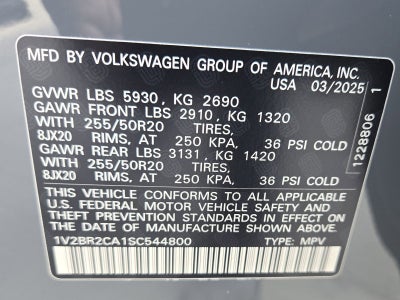 2025 Volkswagen Atlas 2.0T SEL