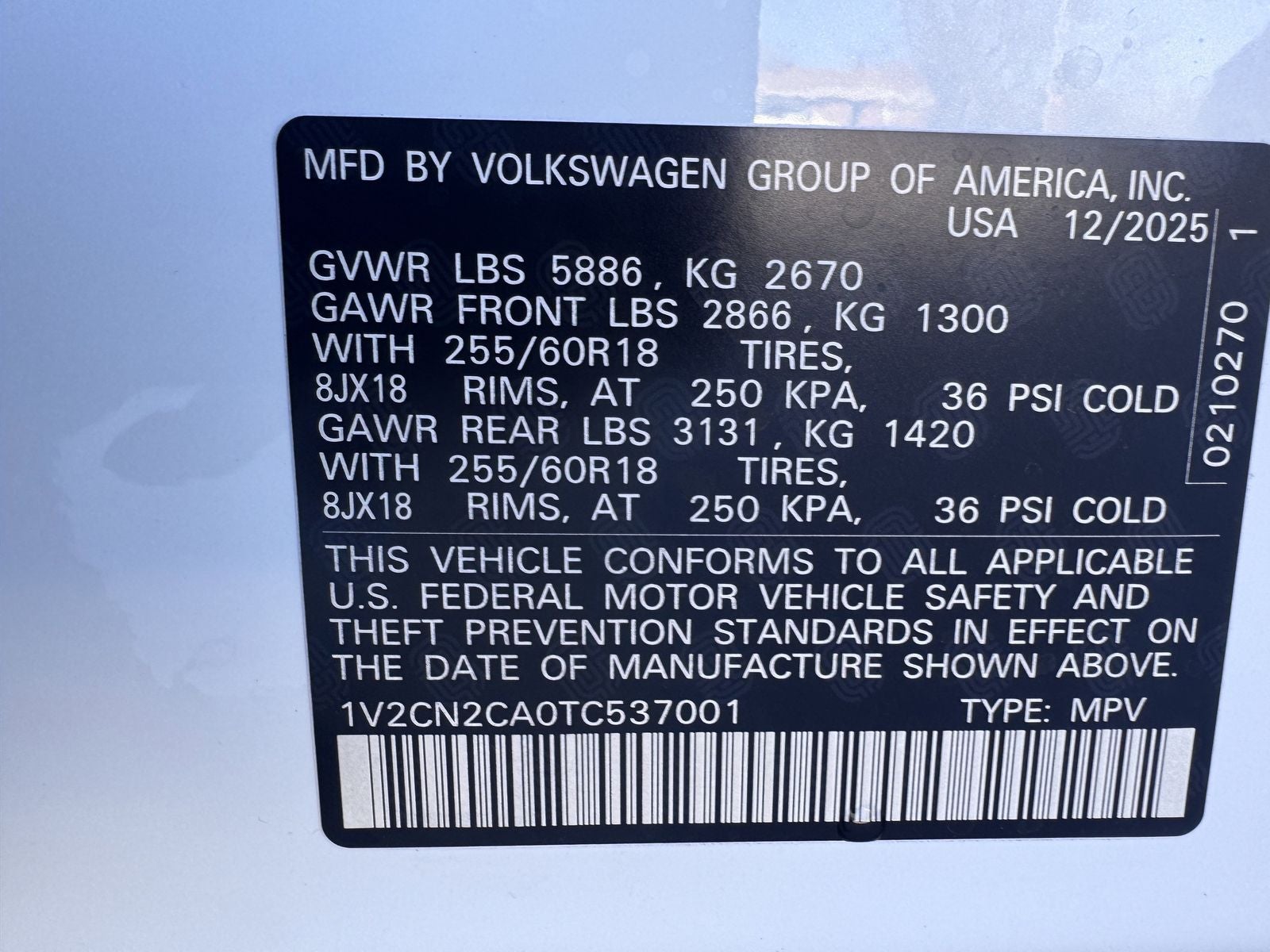 2026 Volkswagen Atlas 2.0T Peak Edition