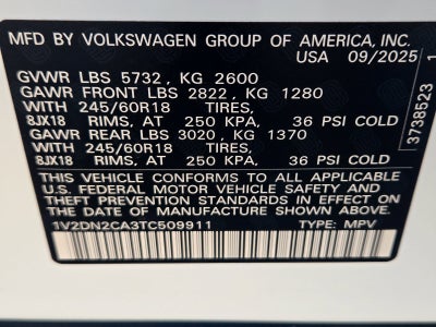 2026 Volkswagen Atlas 2.0T SE