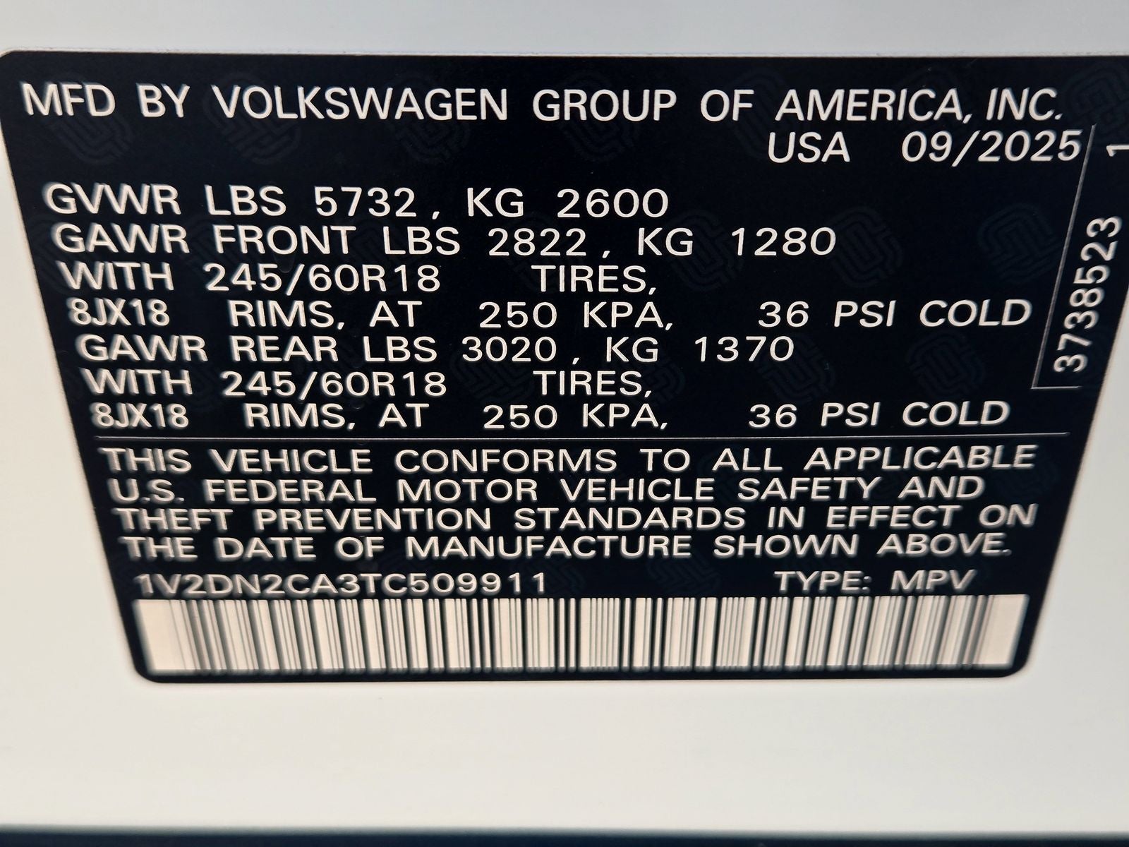 2026 Volkswagen Atlas 2.0T SE