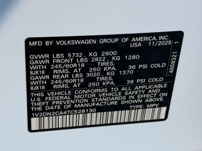 2026 Volkswagen Atlas 2.0T SE