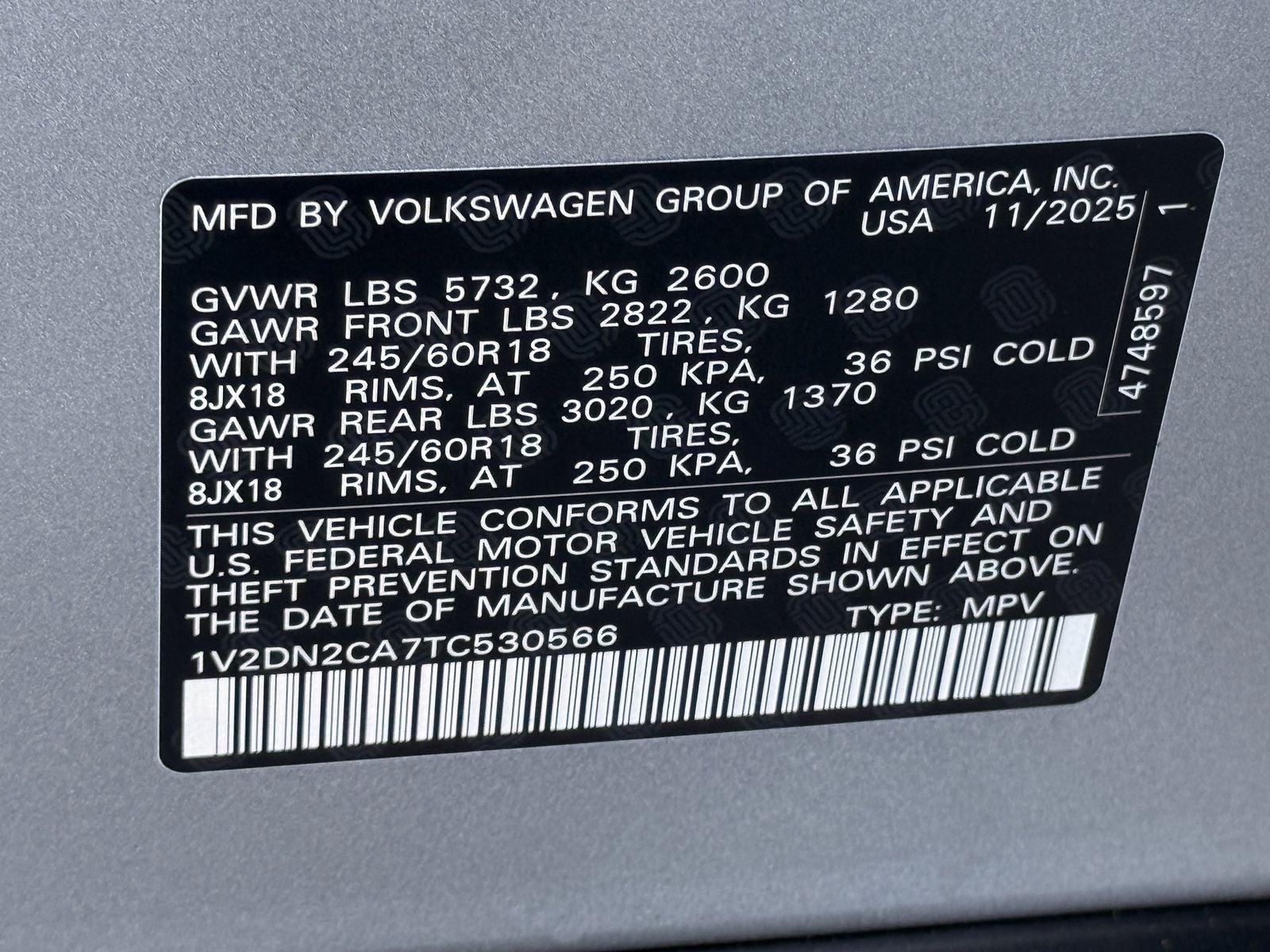 2026 Volkswagen Atlas 2.0T SE