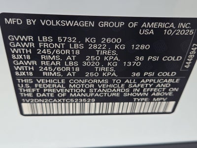 2026 Volkswagen Atlas 2.0T SE