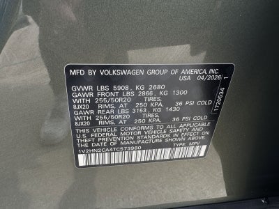 2026 Volkswagen Atlas 2.0T SE W/TECHNOLOGY