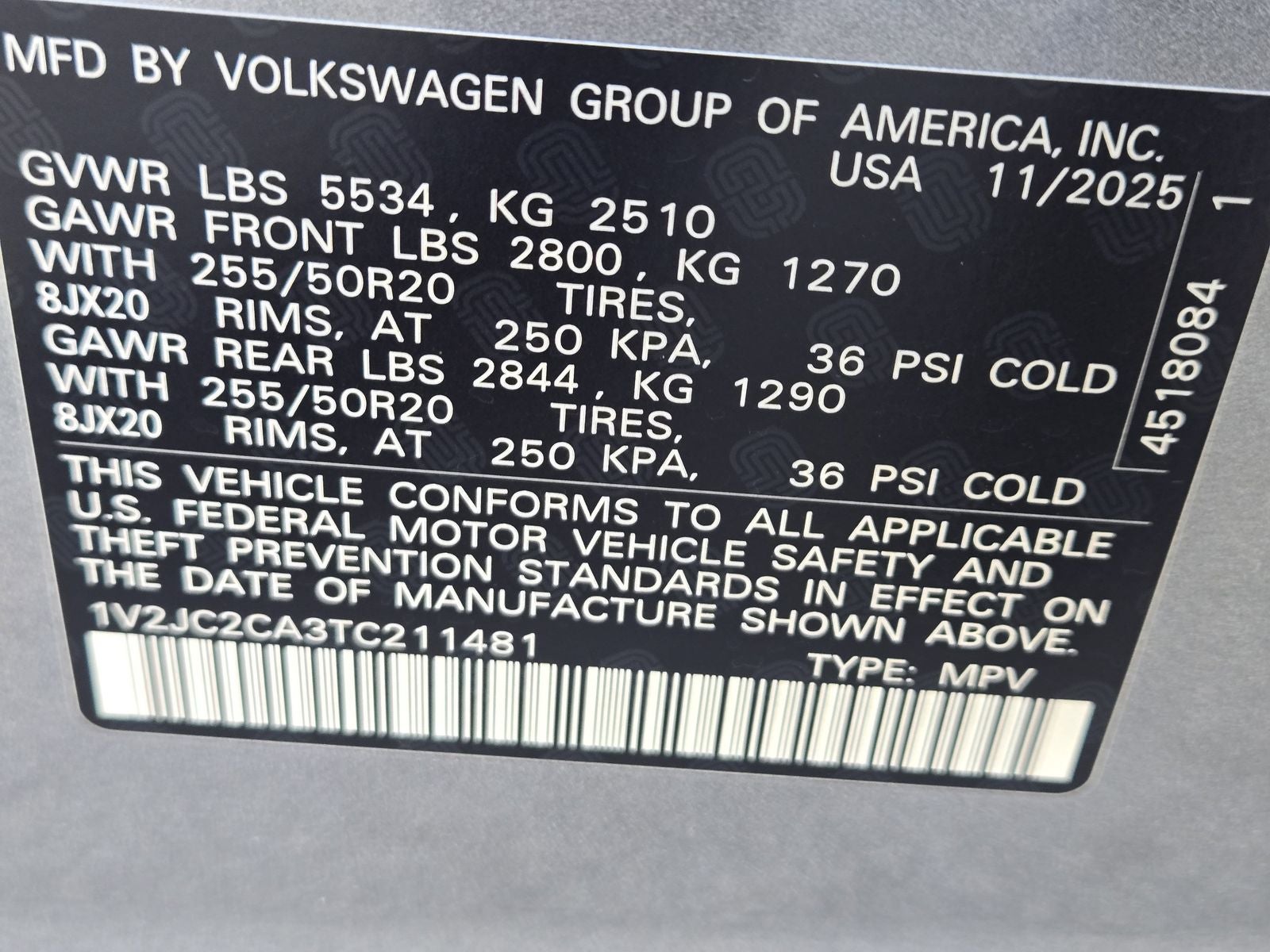 2026 Volkswagen Atlas Cross Sport 2.0T SE W/TECHNOLOGY