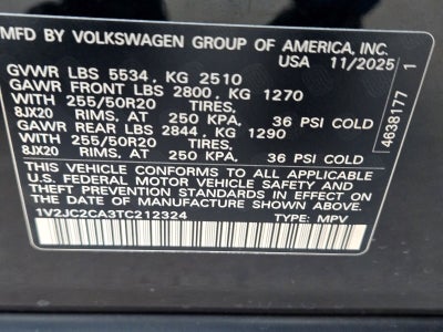 2026 Volkswagen Atlas Cross Sport 2.0T SE W/TECHNOLOGY