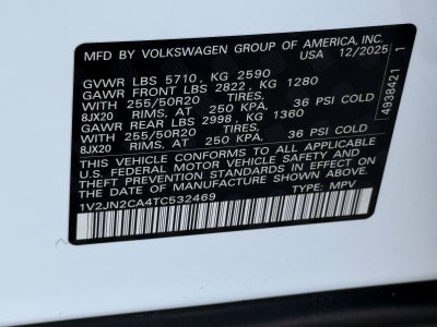 2026 Volkswagen Atlas 2.0T SE W/TECHNOLOGY