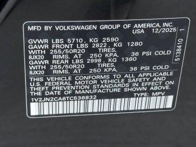 2026 Volkswagen Atlas 2.0T SE W/TECHNOLOGY