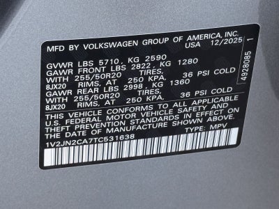 2026 Volkswagen Atlas 2.0T SE W/TECHNOLOGY