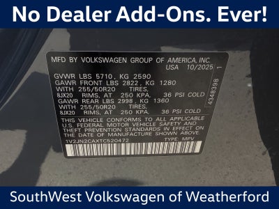 2026 Volkswagen Atlas 2.0T SE W/TECHNOLOGY