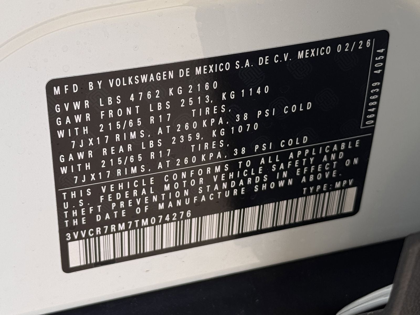 2026 Volkswagen Tiguan 2.0T S