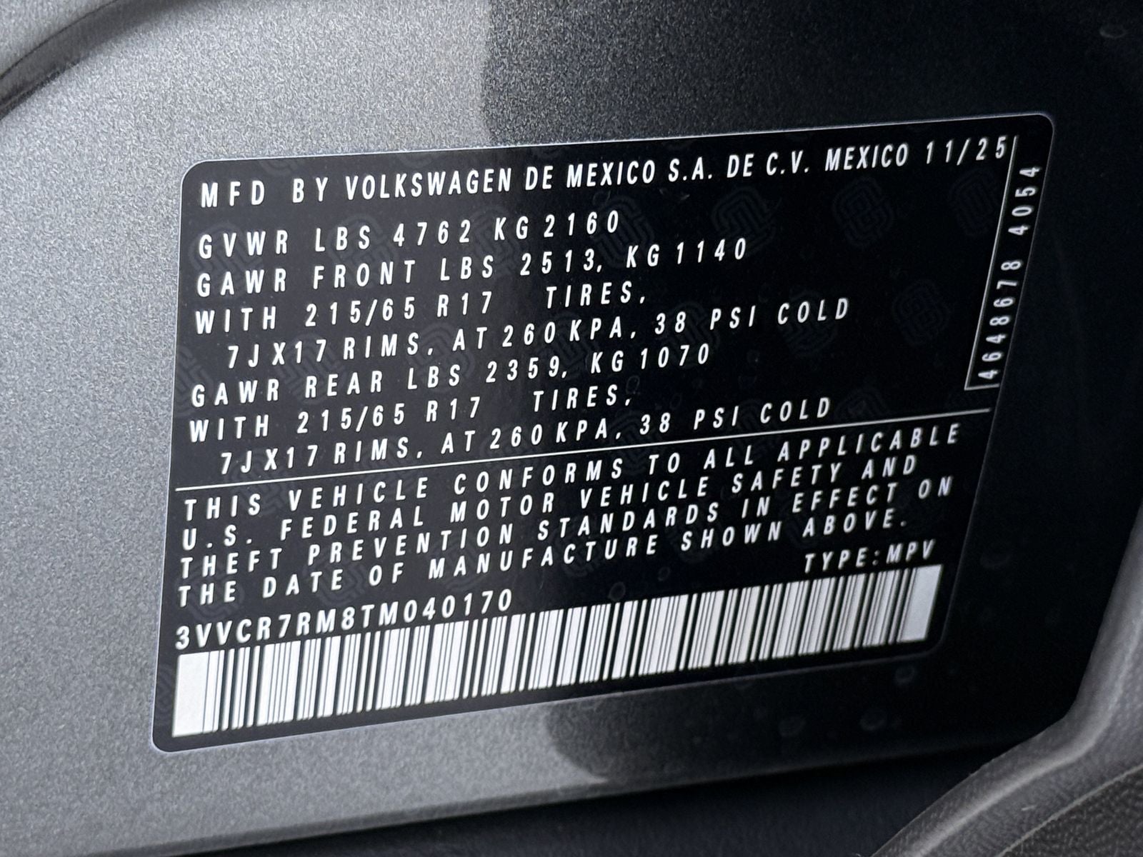 2026 Volkswagen Tiguan 2.0T S