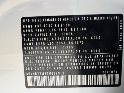 2026 Volkswagen Tiguan 2.0T SE