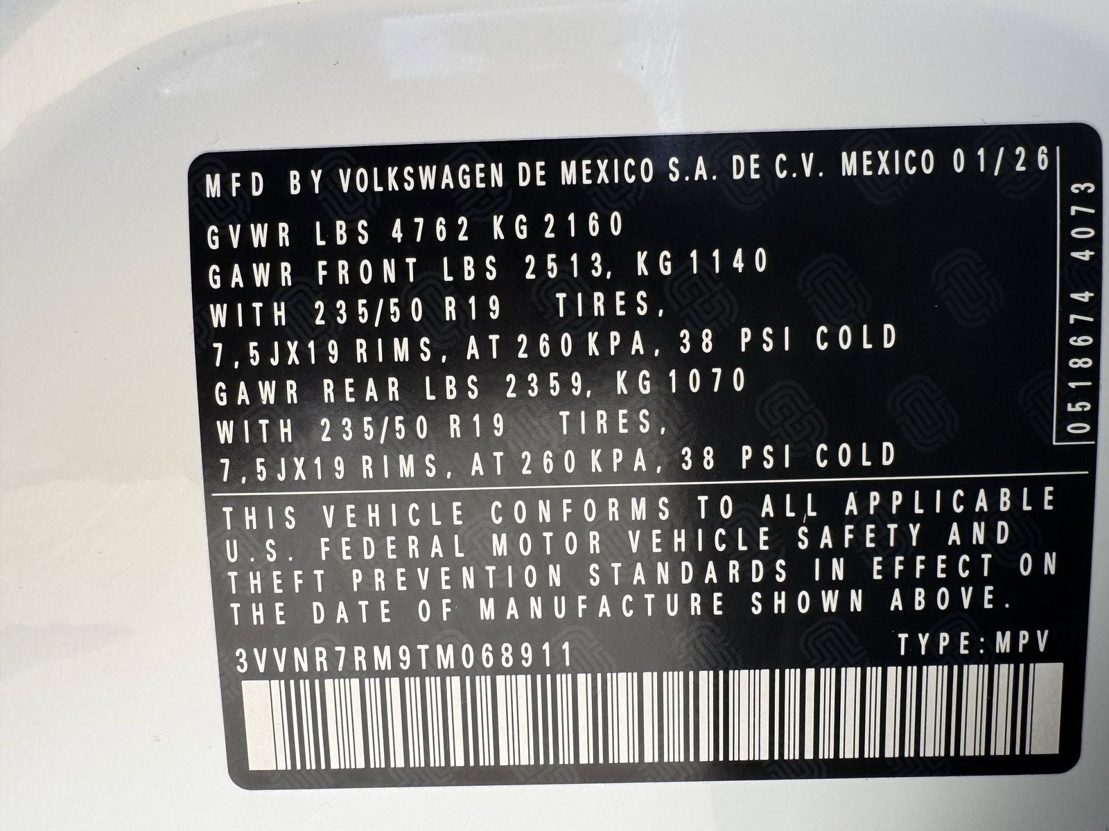 2026 Volkswagen Tiguan 2.0T SE