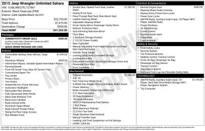 2015 Jeep Wrangler Unlimited Sahara