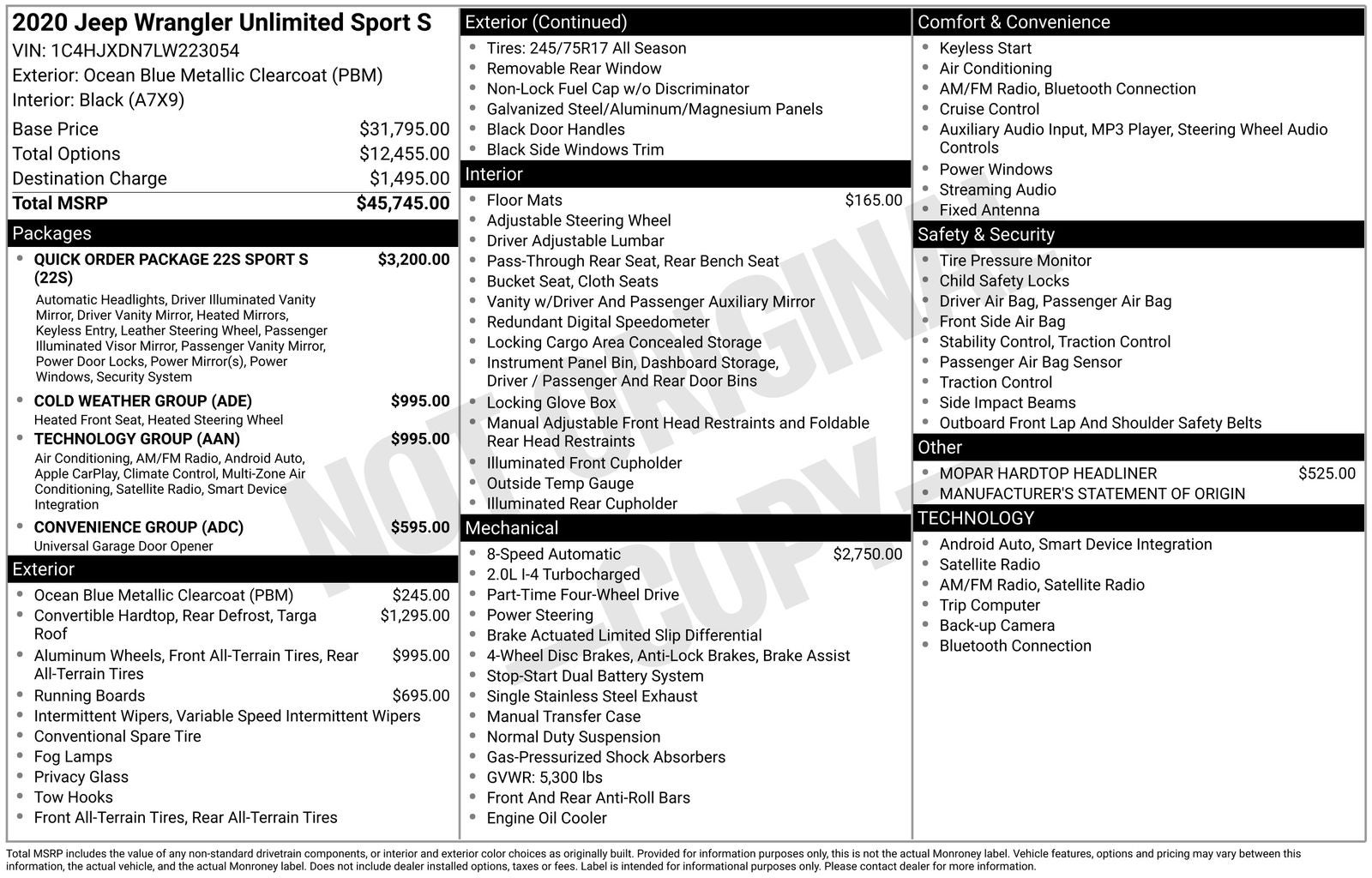 2020 Jeep Wrangler Unlimited Sport S