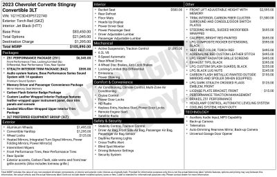 2023 Chevrolet Corvette Stingray 3LT