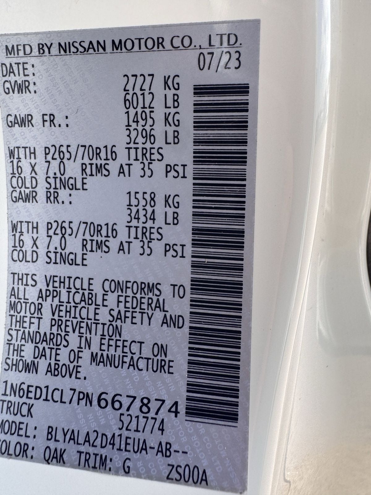 2023 Nissan Frontier S