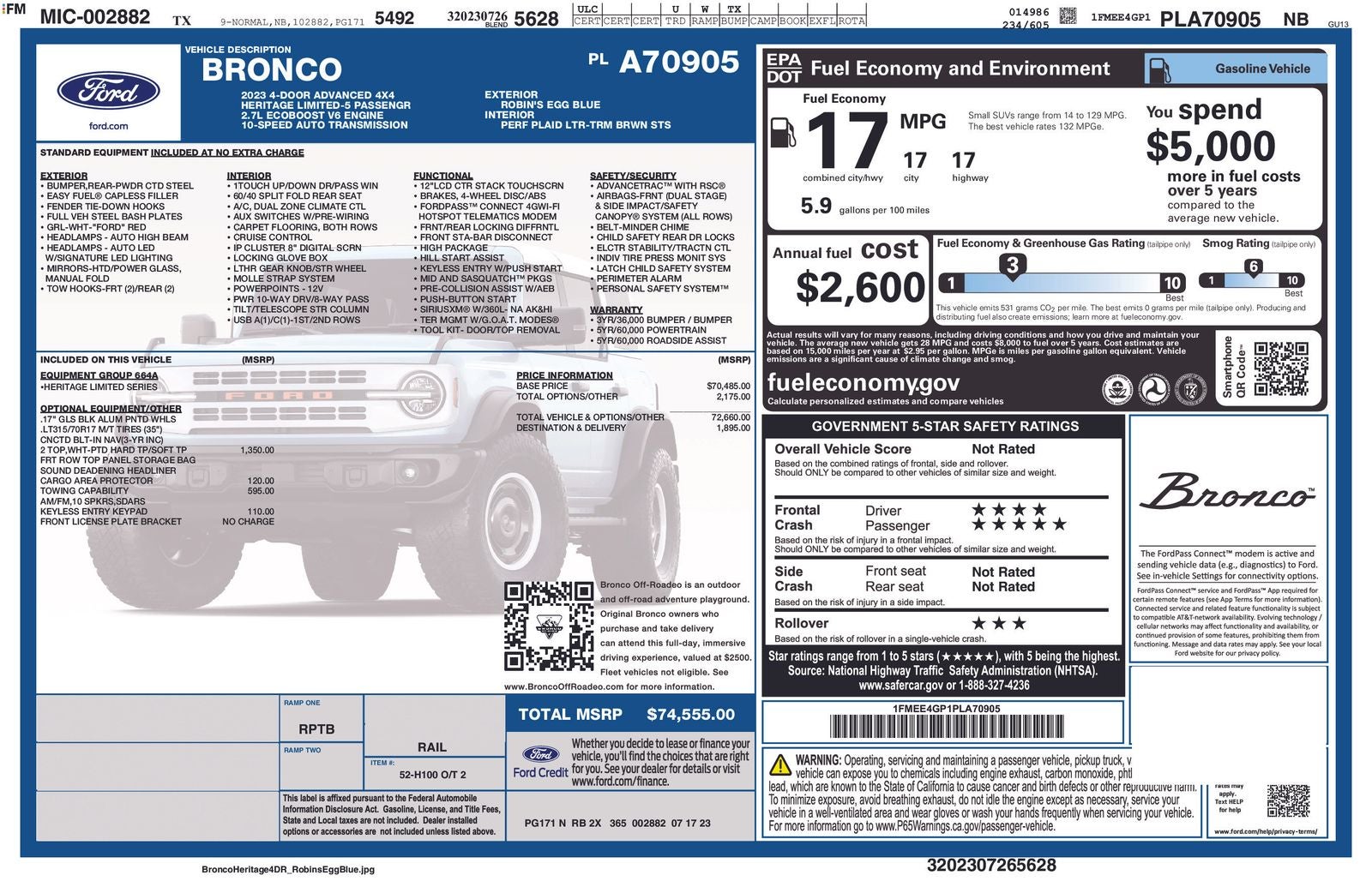 2023 Ford Bronco Heritage Limited Edition