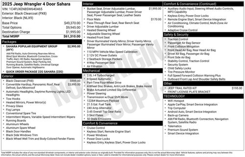 2025 Jeep Wrangler 4-Door Sahara 4x4