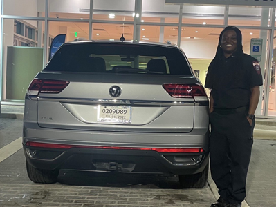 customer with new car